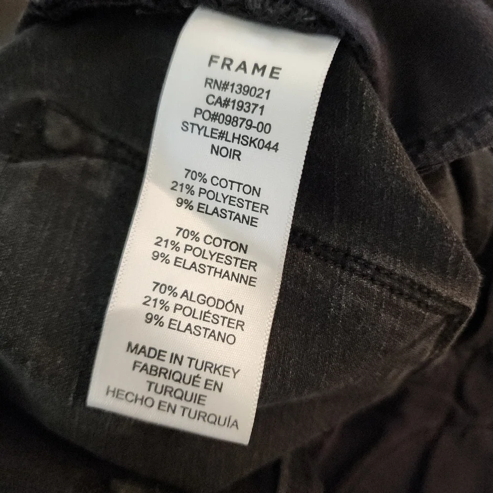 FRAME Le High Skinny Jeans Black High Rise Ankle Stretch Size 25 - Picture 10 of 13